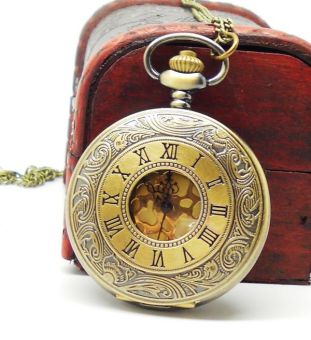 tongzhi Wholesale dropship hot sale bronze big round golden face roman fashion vine pocket watch for woman (as pic) - intl  