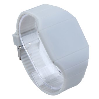 Touch Screen LED Wrist Watch Digital Silicone Unisex Sporty(Grey)  