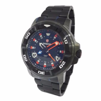 Triple 8 Collection - Expedition Sea Walkers Divers GMT 6711MDBIPBA - Jam Tangan Pria with Extra Rubber Strap - Black  