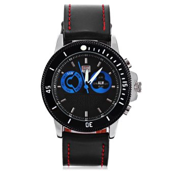 TVG 469 Digital Quartz Double Movt Men Watch Day Alarm Luminous LED Display Chronograph Sport Wristwatch  
