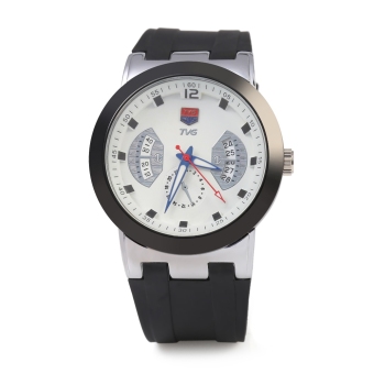 TVG KM - 478 Male Quartz Watch 30m Water Resistance Calendar Luminous Pointer Wristwatch (White)  