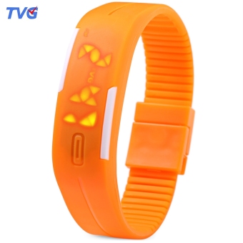 TVG KM - 520A Unisex Digital Watch LED Display Calendar Magnetic Sport Wristwatch (Orange)  