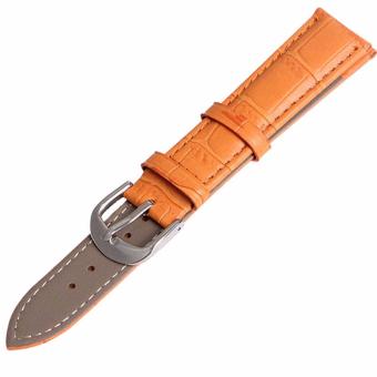 Twinklenorth 14mm Orange Genuine Leather Watch Strap Band - intl  