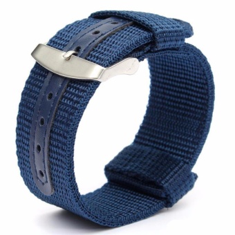 Twinklenorth 20mm Blue Nylon Nato Strap Nylon Military Watch Band Strap Watchband NATO-049 - intl  
