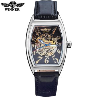 TWINNER men fashion sport mechanical watches leather strap casual brand men's automatic skeleton wathces male clock montre homme - intl  