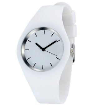 UJS Beauty Fashion Contracted jelly Color lovers Waterproof Watch White  