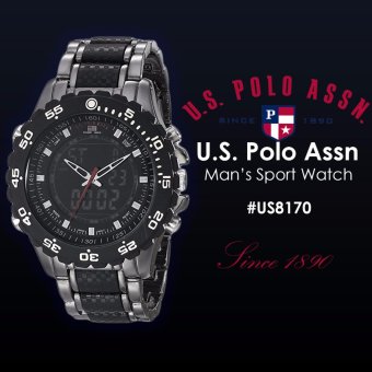 U.S. Polo Assn. Men's US8170 Sport Watch Black and Gunmetal-Tone Bracelet Watch - intl  
