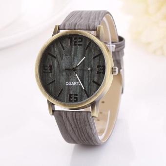 Vintage Wood Grain Watches Fashion Women Quartz Watch Wristwatch Gift -gray - intl  