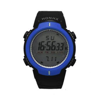 Waterproof Outdoor Mountaineering Sports Men Digital LED Quartz Wrist Watch Blue - intl  