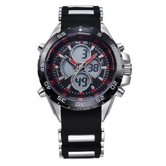 WEIDE 1103 Men's Swiss Waterproof Watches Multi - Functional Military Table Outdoor Climbing Sports Men 's Silicone Band Watch Red - intl  