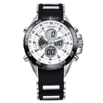 WEIDE 1103 Men's Swiss Waterproof Watches Multi - Functional Military Table Outdoor Climbing Sports Men 's Silicone Band Watch White Surface - intl  