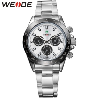 WEIDE Men's Quartz Watch Men Sports Watches Top Fashion Brand Stainless Steel Military Waterproof Wristwatches 3309 - intl  