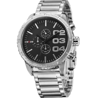 WEIDE New Men's Sports Watch Leather Strap Analog Date Men's Quartz Watch Casual Watches Men Wristwatch 3310 - intl  