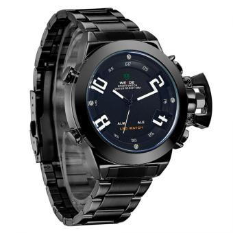 WEIDE WH1008B Luxury Brand Men Military Sports Watches Men's Quartz Analog + Digital 30m water resistance Universe Series - Hitam  