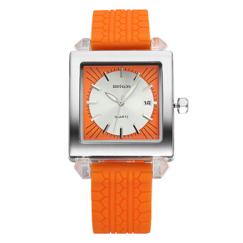 Weiqin Date Luminous Silicone Strap Men's Sports Watches Brand Shock Resistant Quartz Watch Time Hours Boys relogios masculinos(Orange)  