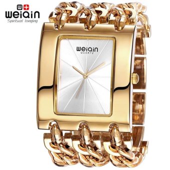 WEIQIN Luxury Gold Women's Bracelet Fashion Bangle Dress Waterproof Watch - intl  