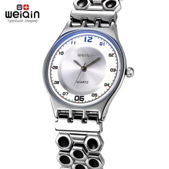 WEIQIN Stainless Steel Honeycomb Strap Quartz-watch Ultra Thin Dial Watches - intl  