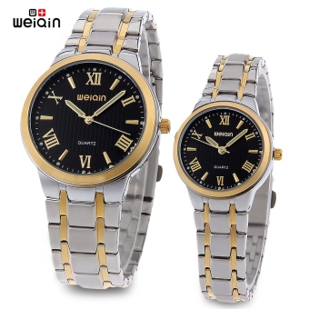 WeiQin W00141 Couple Quartz Watch Imported Movt 3ATM Luminous Pointer Wristwatch (Black)  