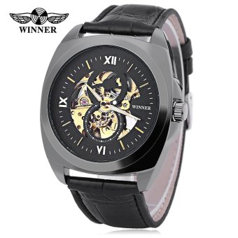Winner 8063 Auto Mechanical Men Watch Visible Movt Water Resistance Male Wristwatch (Black) - intl  