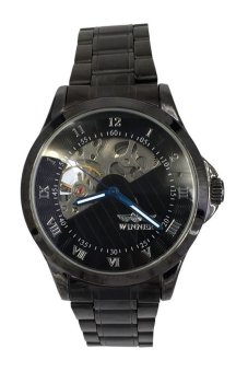 Winner Automatic Mechanical Dial Stainless Steel Strap Wrist Watch WINK0034 Black  