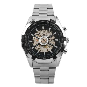 Winner Luminous Brand Watch Men Fashion Clock Skeleton Automatic Mechanical Relogio Male Luxury Montre Wristwatch Reloj Hombre(Black) - intl  
