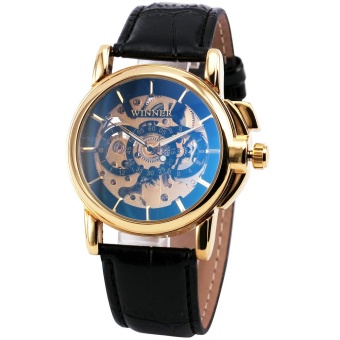 WINNER Men Luxury Mechanical Wristwatch Leather Strap Round Dial Automatic-self-wind Skeleton Movement 239 - intl  