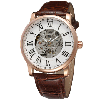 Winner Men Mechanical Automatic Dress Watch with Gift BoxWRG8051M3R6 (Brown/White)  