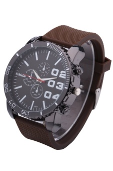 WoMaGe 1091 Men's Watches Casual Quartz Watch Rubber Wrist Military Sports Watch Brand (Brown) - intl  
