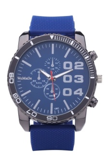 WoMaGe 1091 Men's Watches Fashion Casual Quartz Watch Rubber Wrist Military Sports Watch Brand (Blue) - intl  
