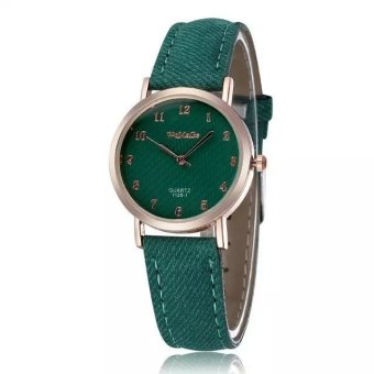 WOMAGE Blue Jeans Style Straps Women's Wrist Watch Alloy Case Analog Quartz Watches green  