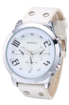 WoMaGe Fashion Sports Men's White Stainless Steel Strap Watch 9622  