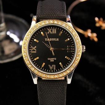Women Fashion Korean Quartz Watches Black Dial - intl