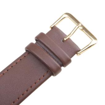 Women Men High Quality Unisex Leather Black Brown Watch Strap Band 16mm  