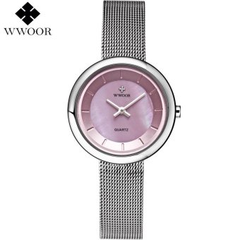 WWOOR Reloj Mujer Top Brand Luxury Steel Bracelet Wristwatch Casual Rose Gold Quartz Watch Women Watches Ladies Clock Relogio Feminino 8820  