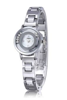 Yaqin hardlex dial Fashion Bracelet white color Women Casual Rhinestone Clocks Quartz Watches  
