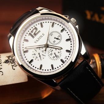 Yazole 2017 Fashion Wrist Watch Men Watches Top Brand Luxury Famous Wristwatch Male Clock Quartz Watch Business Quartz-watch YZL335-Black - intl  