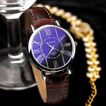 YAZOLE klasik Band iseng bisnis Fashion wanita kulit kuarsa jam tangan yzl312h-b - coklat - ???? ??????  