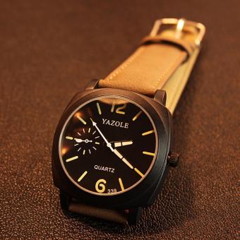 YAZOLE Top Luxury Brand Watch Men Business Watches Quartz Wristwatches Male Sport Quartz-watch YZL339H-Brown - intl  