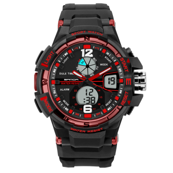 Yika 30ATM Waterproof Digital Sports Japan Wrist Watch (Red)  