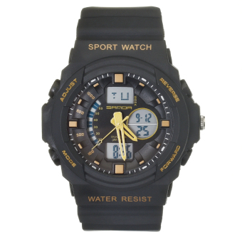 Yika Diver Waterproof LED Light Digital Quartz Wrist Watch (Gold)  