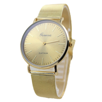 Yika Geneva Women's Fashion Watch Stainless Steel Band Analog Quartz Wrist Watch (Gold)  