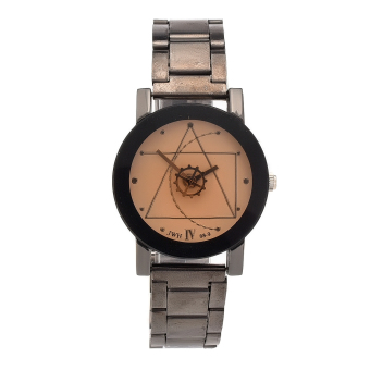 Yika Men Stainless Steel Watches Compass Diamond lattice Wrist Watch (Large Side Wistband) (White)  