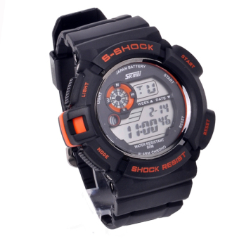Yika Men's Multi Function Sports Wrist Watch Dive 50M Waterproof LED Digital Alarm (Orange) - intl  