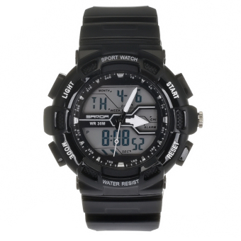 Yika Multifunction Dual Display Waterproof Shockproof Watch (Black)  
