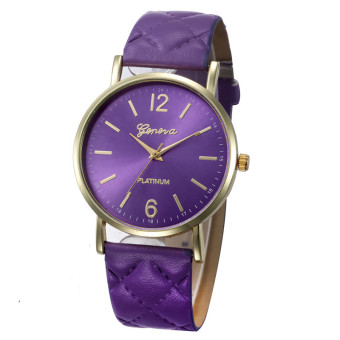 Yika Unisex Casual Geneva Rhinestone Quartz Watch (Purple)  