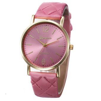 Yika Unisex Casual Rhinestone Geneva Quartz Watch (Pink)  