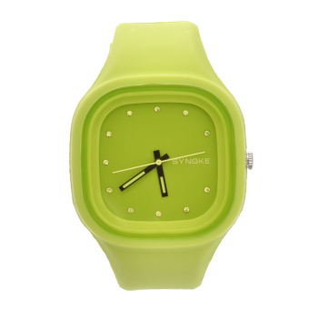 Yika Waterproof women Men‘s LED Digital Sports Watches Silicone Sport Quartz Wrist watches (Green)  
