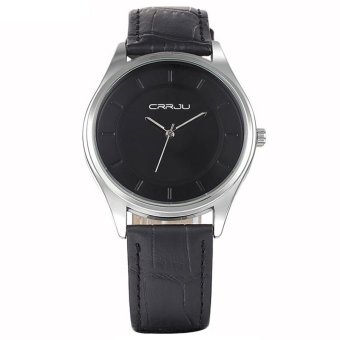 Yika Women Leather Quartz Wrist Watch (Black)  