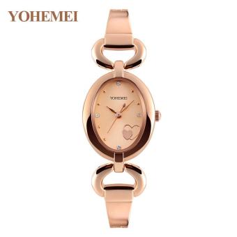 YOHEMEI 0162 Watches for Womens Quartz Watch Oval Dial Bracelet Casual Gold Ladies Watch Clock - Gold - intl  