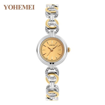 YOHEMEI 0188 Ladies Bracelet Watch Woman Quartz Wristwatch Fashion Women Rhinestone Watches - Gold - intl  
